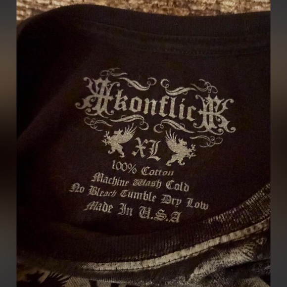 Y2K Konflic Black/Golden Eagle Tee - Picture 5 of 6